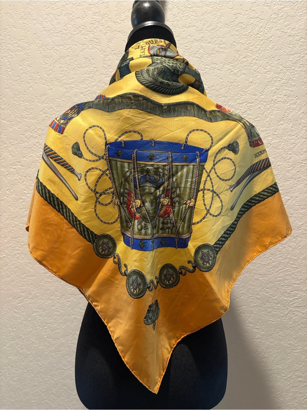 Hermes Paris Carre 90 Les Tambours 100% Silk Scarf